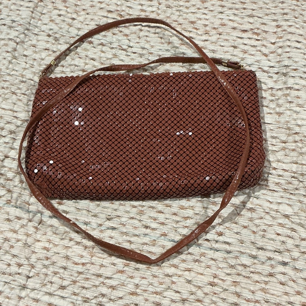 Whiting & Davis Brown Mesh Clutch